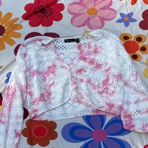 Lizsport crotchet tie dye cardigan